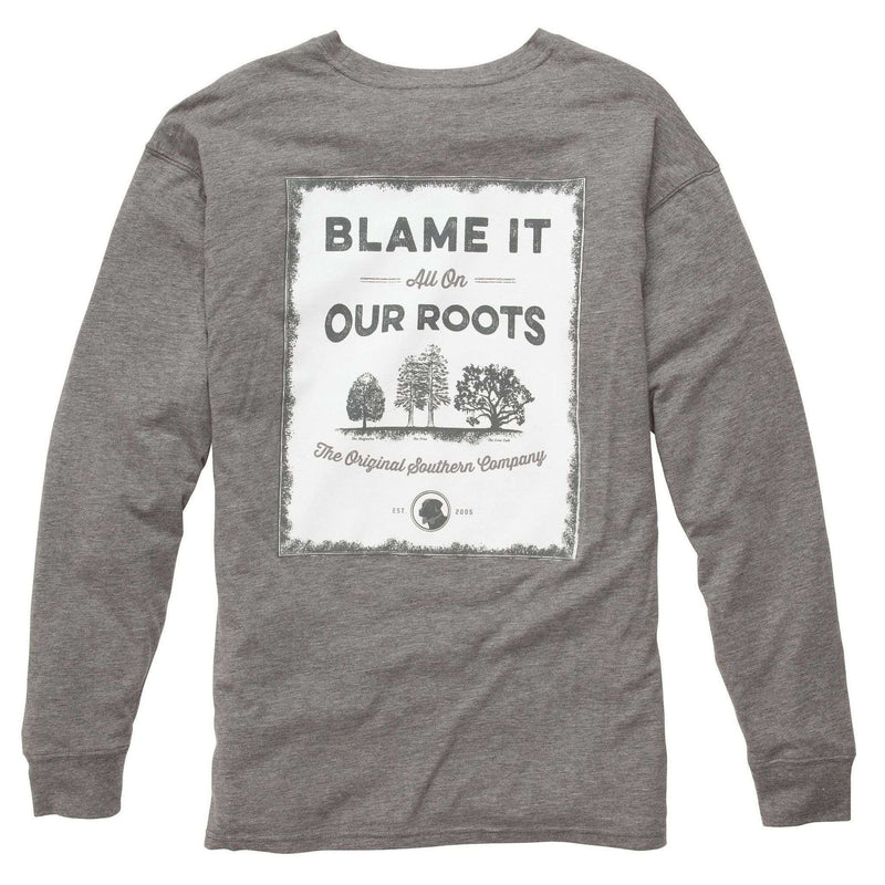 Our Roots Long Sleeve Tee in Heather Grey by Southern Proper - Country Club Prep