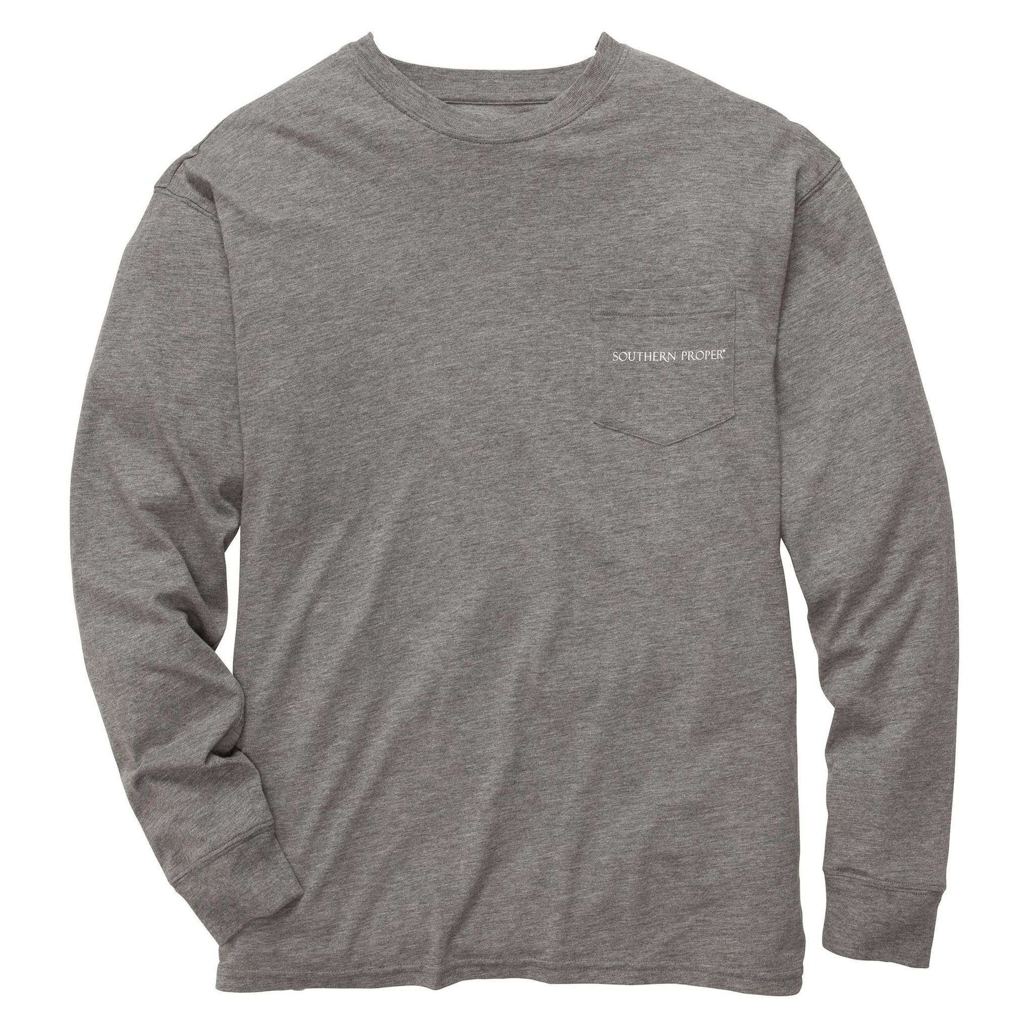 Our Roots Long Sleeve Tee in Heather Grey by Southern Proper - Country Club Prep