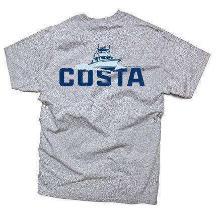 Pacific Boat Short Sleeve Tee in Grey by Costa Del Mar - Country Club Prep