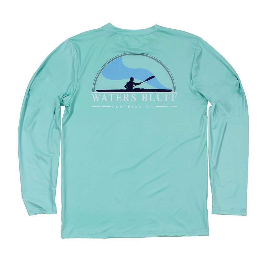 Paddler Long Sleeve Performance Tee Shirt in Mint by Waters Bluff - Country Club Prep