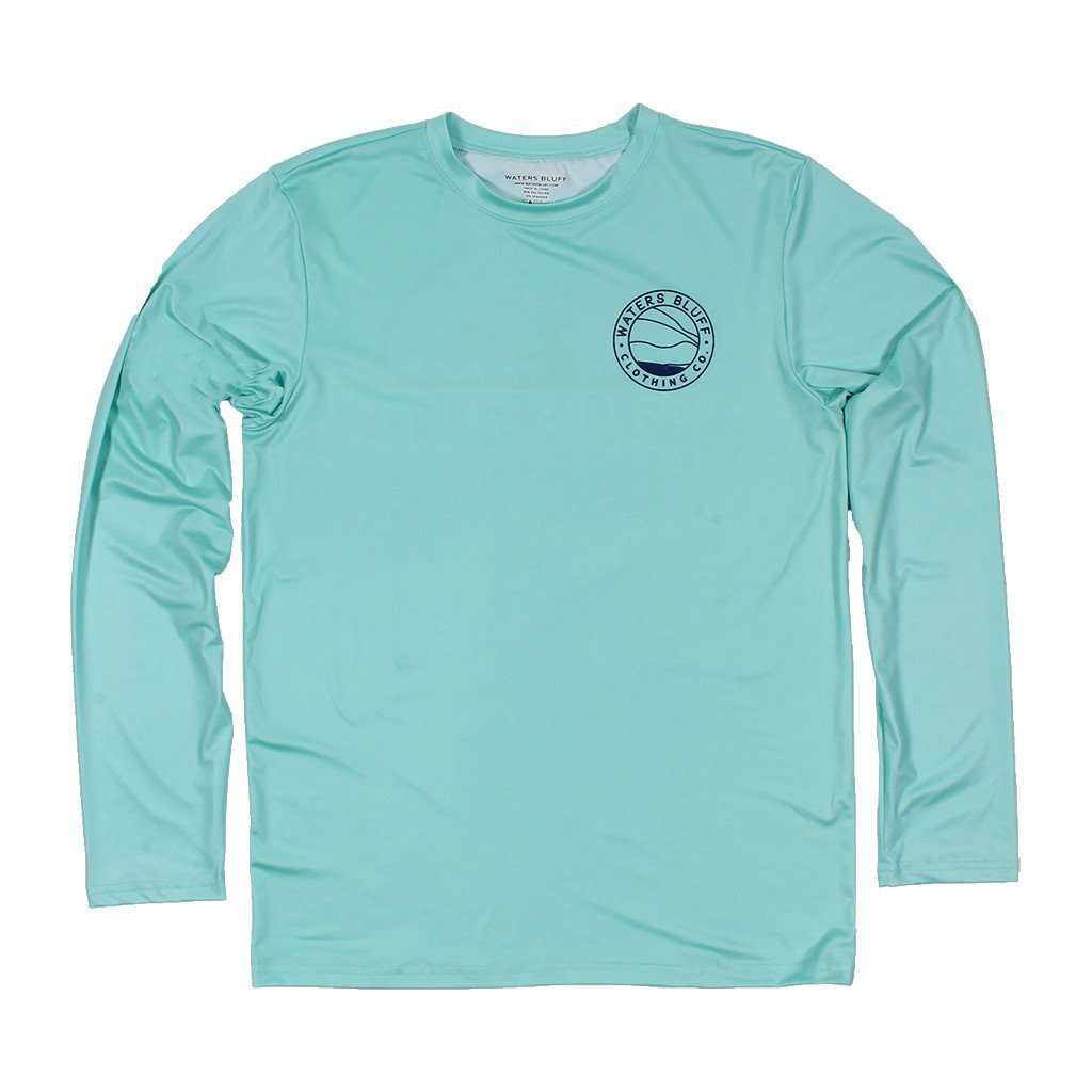 Paddler Long Sleeve Performance Tee Shirt in Mint by Waters Bluff - Country Club Prep