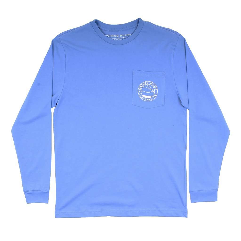 Paddler Long Sleeve Tee in Mystic Blue by Waters Bluff - Country Club Prep
