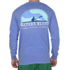 Paddler Long Sleeve Tee Shirt in Flo Blue by Waters Bluff - Country Club Prep