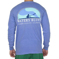 Paddler Long Sleeve Tee Shirt in Flo Blue by Waters Bluff - Country Club Prep