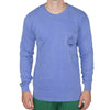 Paddler Long Sleeve Tee Shirt in Flo Blue by Waters Bluff - Country Club Prep
