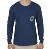 Paddler Long Sleeve Tee Shirt in True Navy by Waters Bluff - Country Club Prep