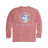 Palm Lab Logo Long Sleeve Tee Shirt in Flamingo by Southern Proper - Country Club Prep