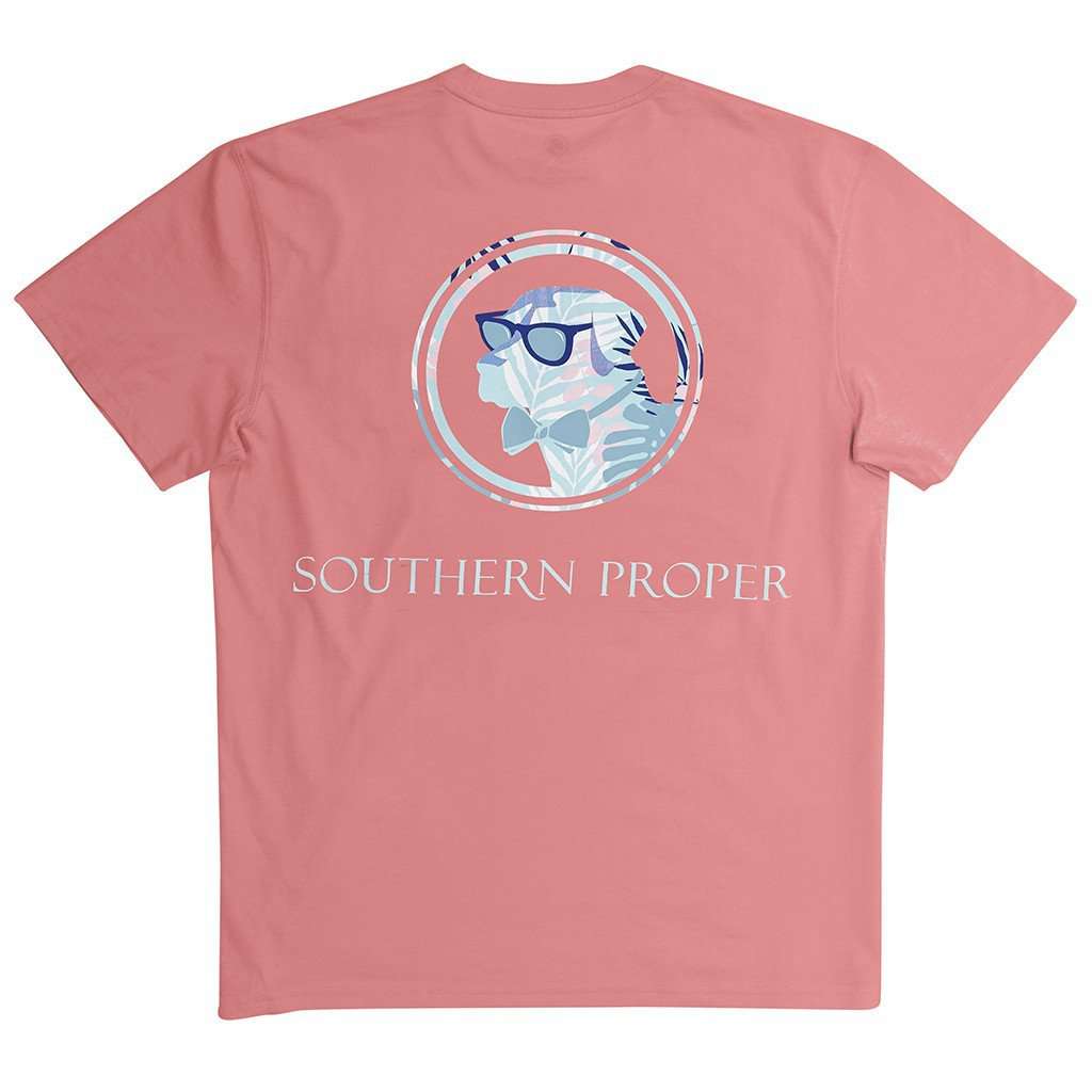 Palm Lab Logo Tee in Flamingo by Southern Proper - Country Club Prep