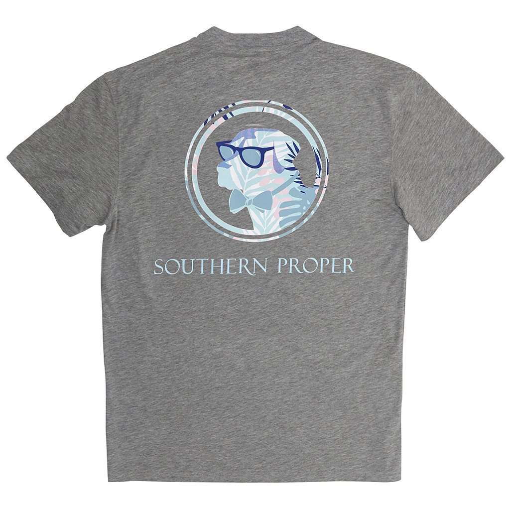 Palm Lab Logo Tee in Grey by Southern Proper - Country Club Prep