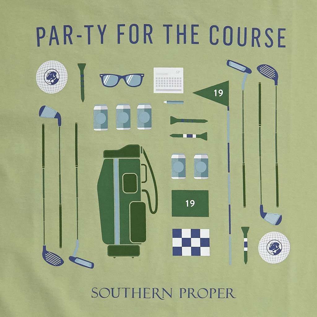 Par-ty For The Course Tee in Moss by Southern Proper - Country Club Prep