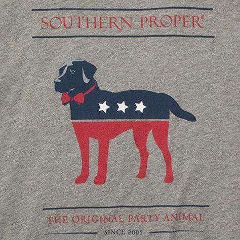 Party Animal Long Sleeve Tee in Grey by Southern Proper - Country Club Prep