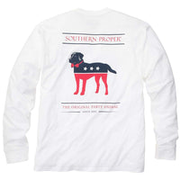 Party Animal Long Sleeve Tee in White by Southern Proper - Country Club Prep