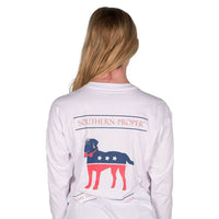 Party Animal Long Sleeve Tee in White by Southern Proper - Country Club Prep