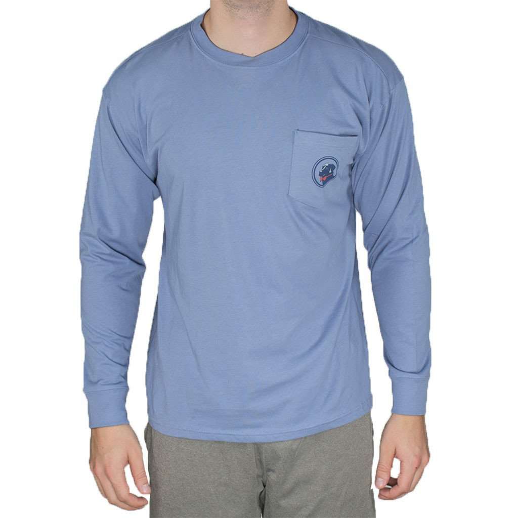 Party Animal Long Sleeve Tee Shirt in Allure Blue by Southern Proper - Country Club Prep