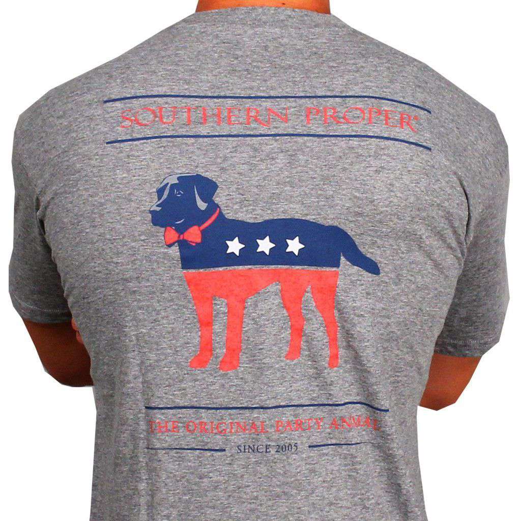 Party Animal Tee in Grey by Southern Proper - Country Club Prep
