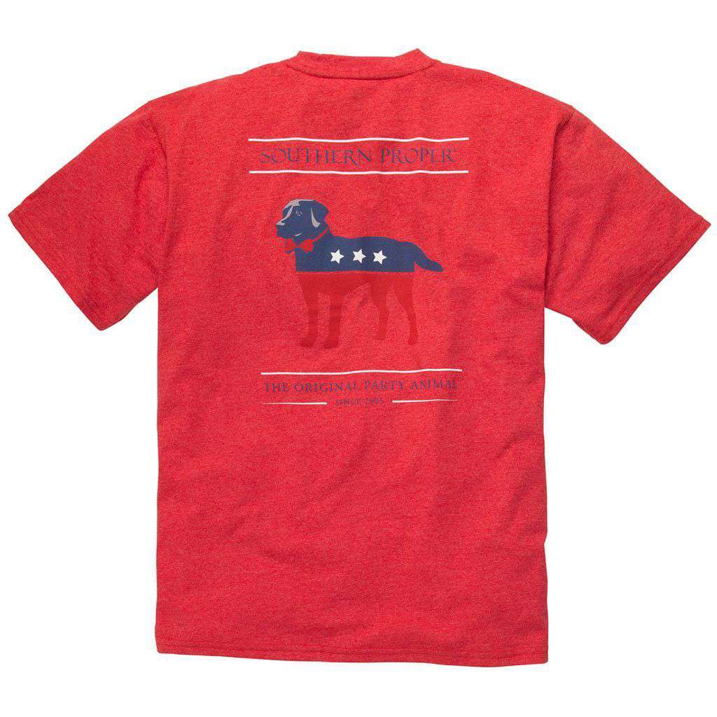 Party Animal Tee in Poinsettia Red by Southern Proper - Country Club Prep