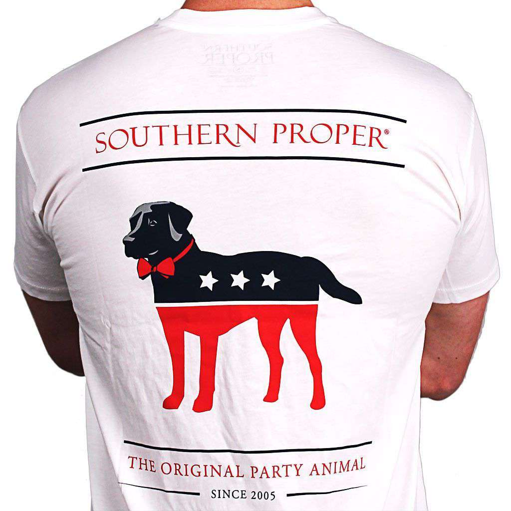 Party Animal Tee in White by Southern Proper - Country Club Prep