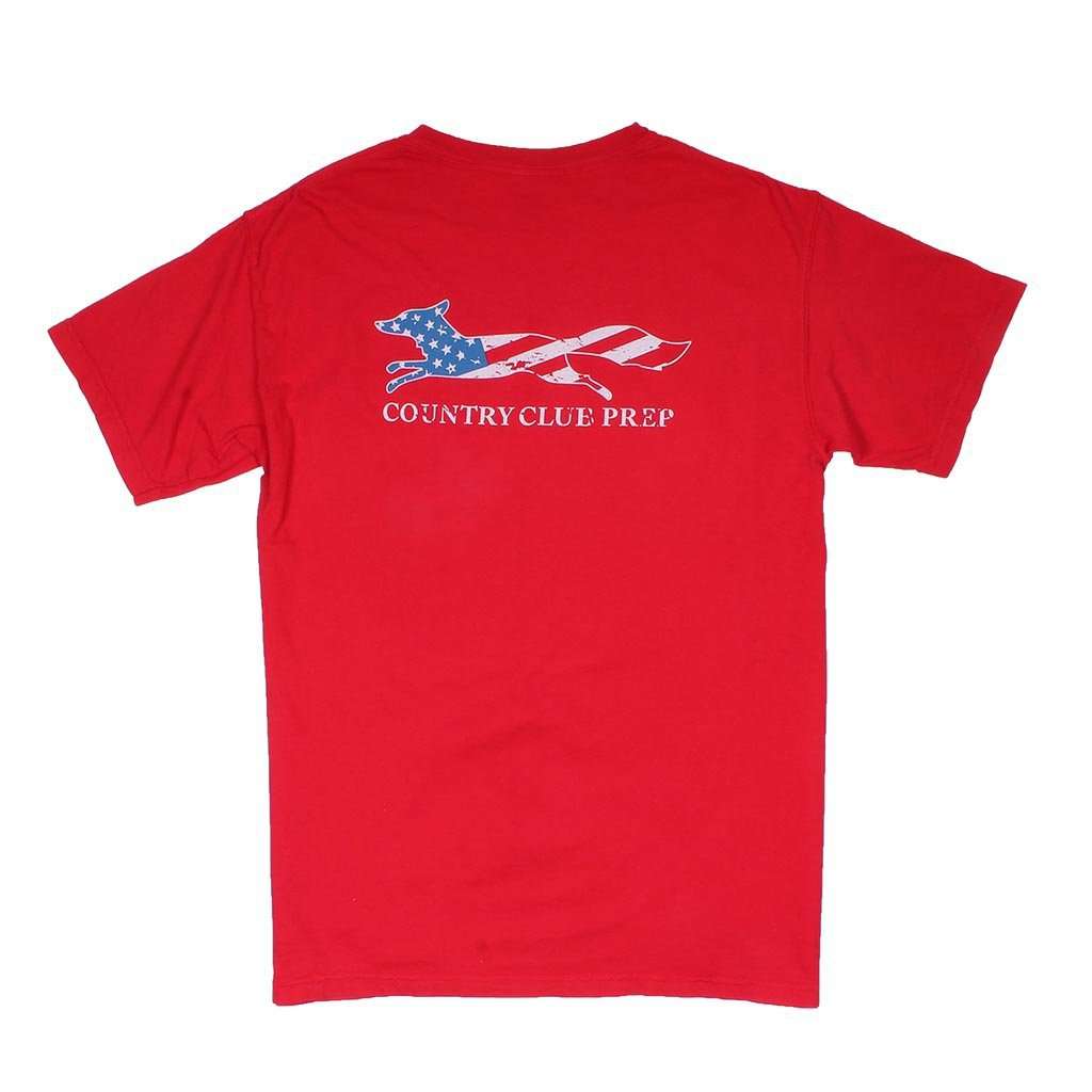 Patriotic Longshanks Tee Shirt in Red by Country Club Prep - Country Club Prep