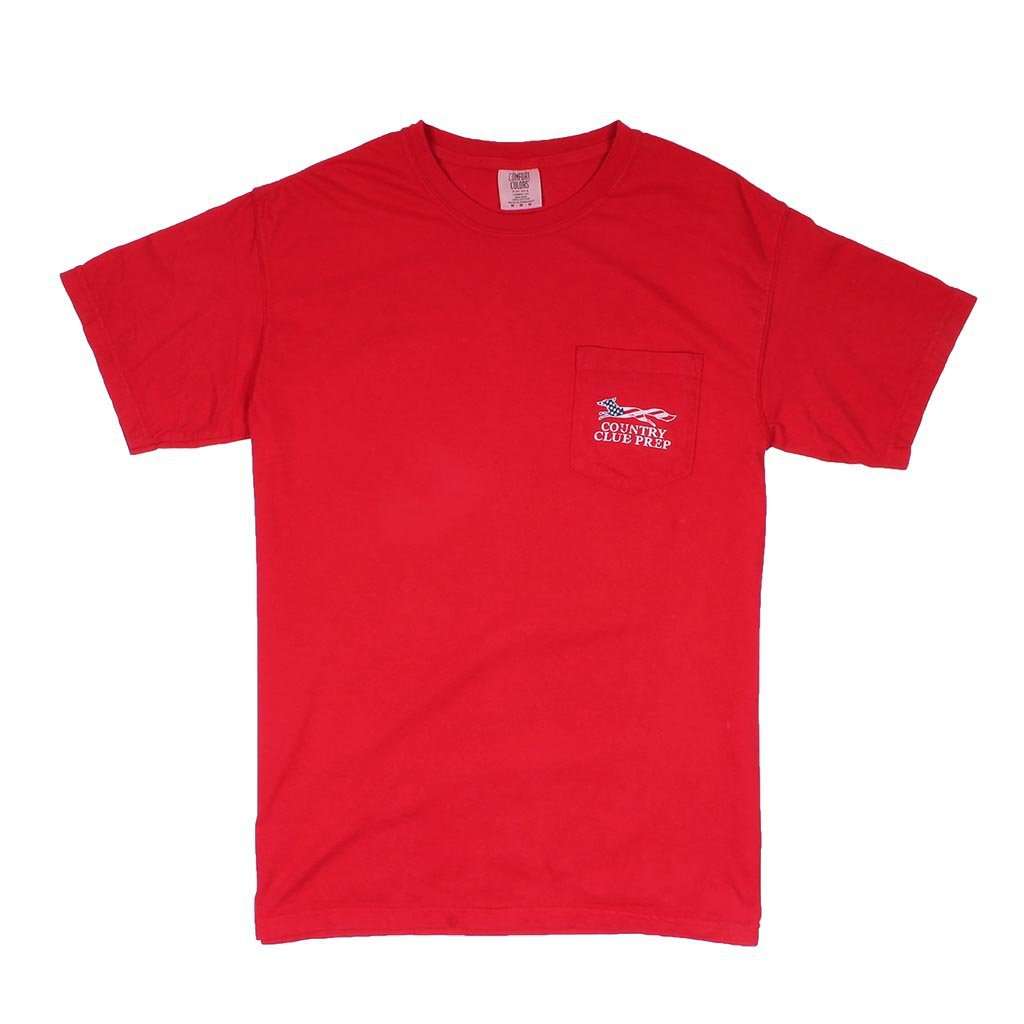 Patriotic Longshanks Tee Shirt in Red by Country Club Prep - Country Club Prep