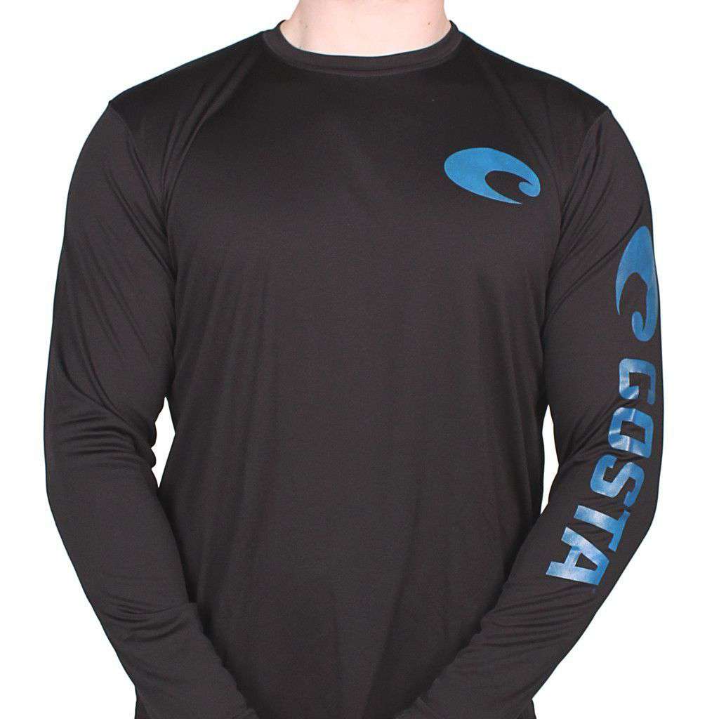 Performance Core Long Sleeve T-Shirt in Black by Costa Del Mar - Country Club Prep