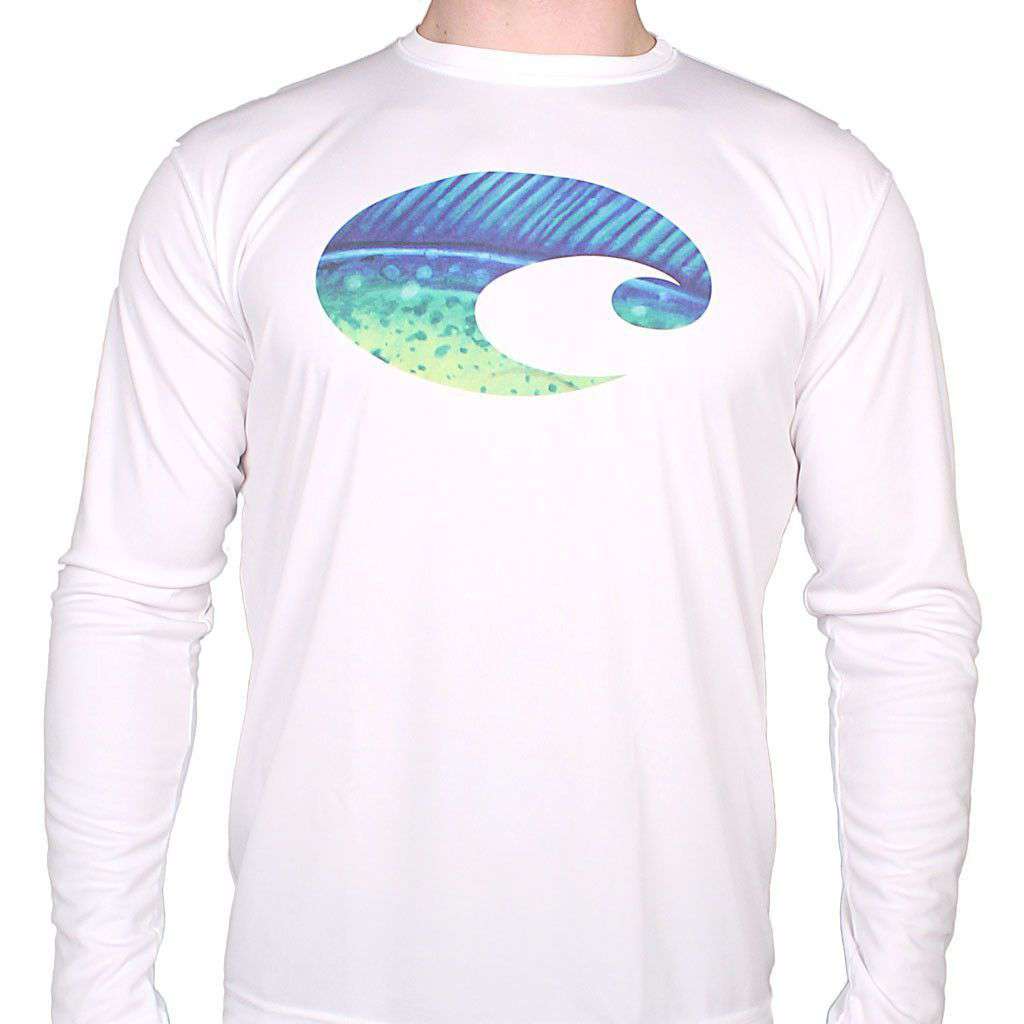 Performance Dorado Long Sleeve T-Shirt in White by Costa Del Mar - Country Club Prep