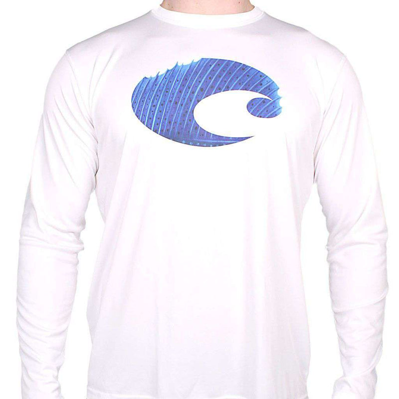 Performance Sailfish Long Sleeve T-Shirt in White by Costa Del Mar - Country Club Prep