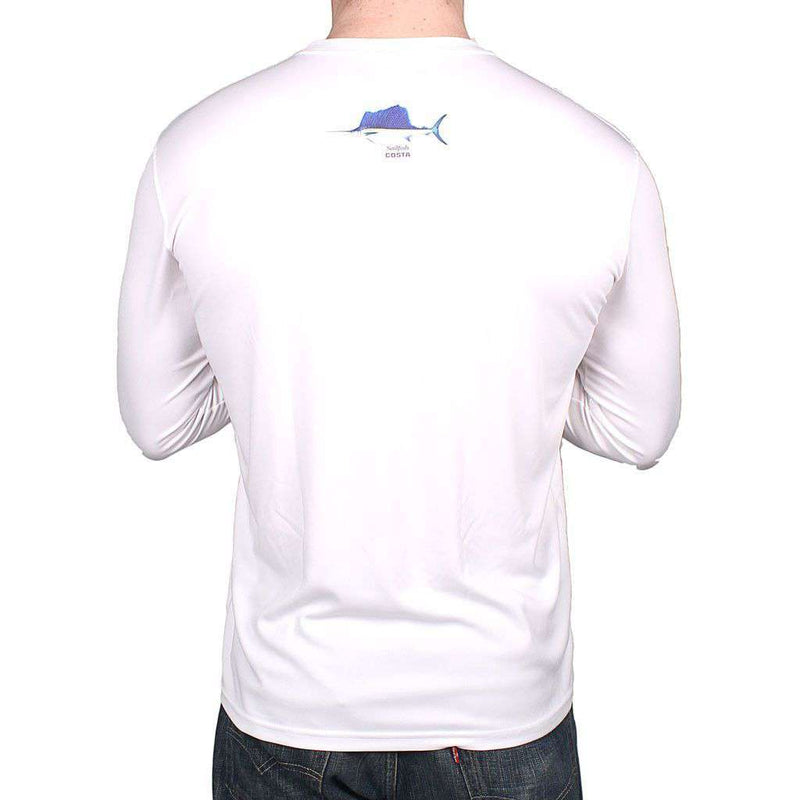 Performance Sailfish Long Sleeve T-Shirt in White by Costa Del Mar - Country Club Prep