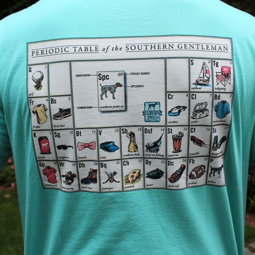 Periodic Table of the Southern Gentlemen in Poolside Blue/Green by Southern Point Co. - Country Club Prep