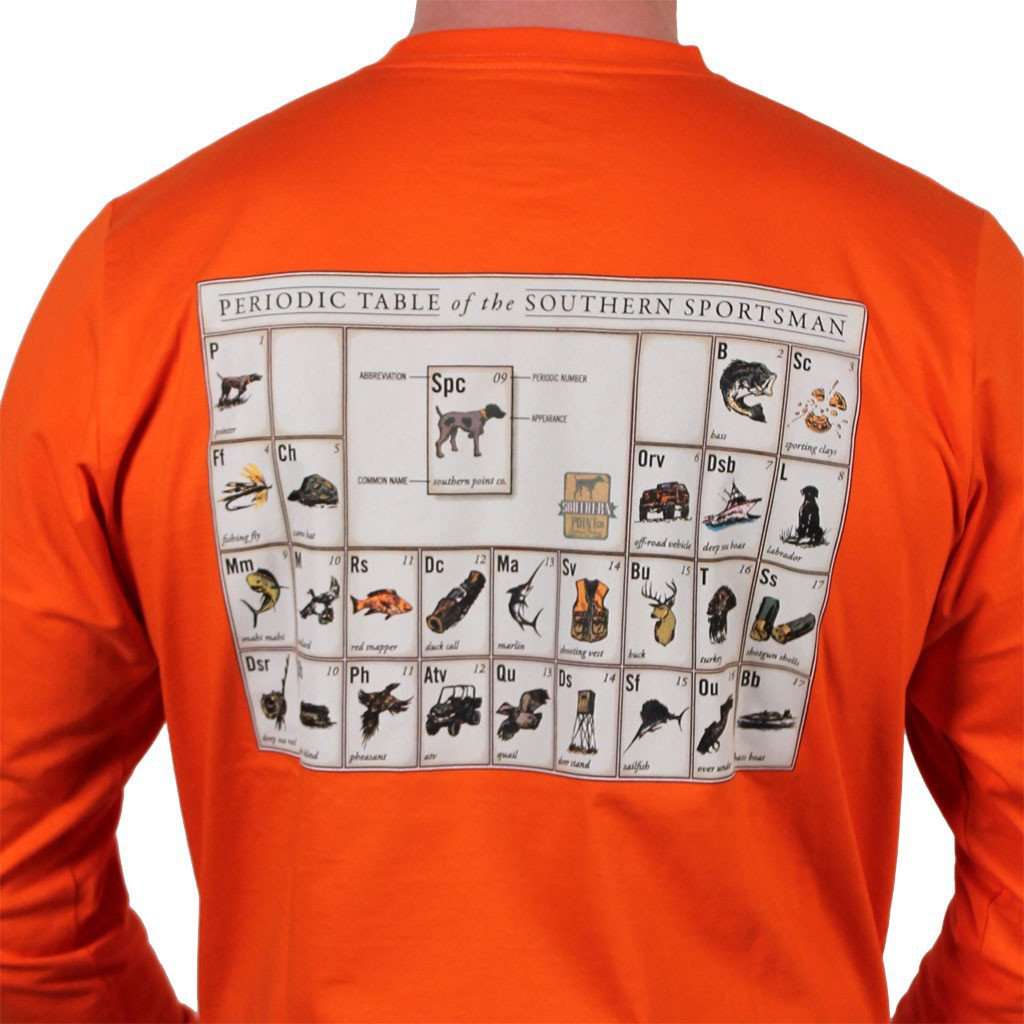 Periodic Table of the Southern Sportsman in Hunter's Orange by Southern Point Co. - Country Club Prep