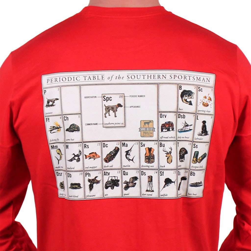 Periodic Table of the Southern Sportsman in Woodland Red by Southern Point Co. - Country Club Prep