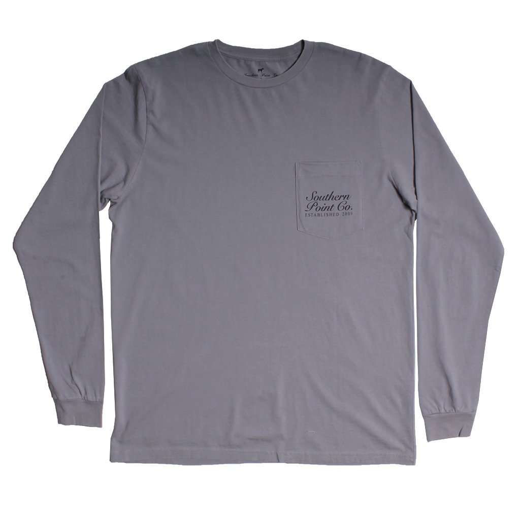 Pheasant Long Sleeve Tee in Grey by Southern Point - Country Club Prep