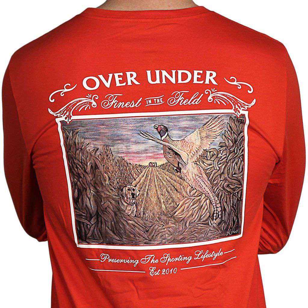 Pheasant Long Sleeve Tee in Regatta Red by Over Under Clothing - Country Club Prep