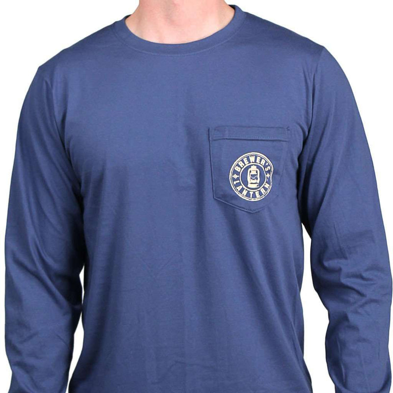 Pheasant's Fury Long Sleeve Tee in Ole Blue by Brewer's Lantern - Country Club Prep