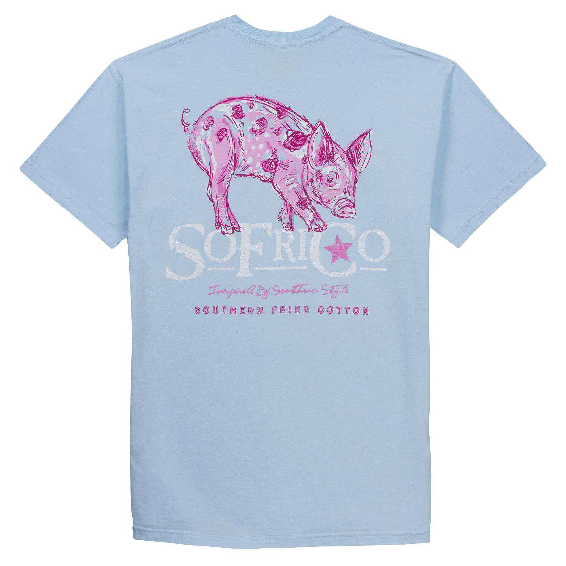 Pig Pocket Tee in Chambray by Southern Fried Cotton - Country Club Prep