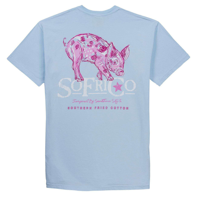 Pig Pocket Tee in Chambray by Southern Fried Cotton - Country Club Prep