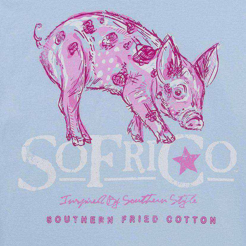 Pig Pocket Tee in Chambray by Southern Fried Cotton - Country Club Prep