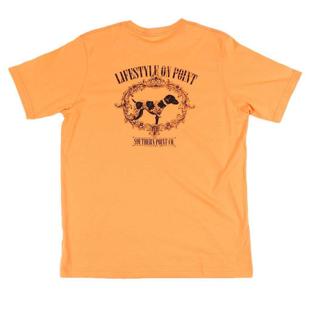 Pointer Dog Tee in Light Orange by Southern Point Co. - Country Club Prep