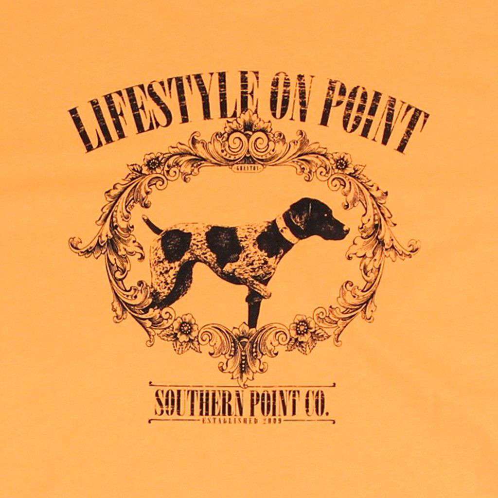 Pointer Dog Tee in Light Orange by Southern Point Co. - Country Club Prep