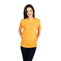 Pompano Pocket Tee in Orange by High Cotton - Country Club Prep