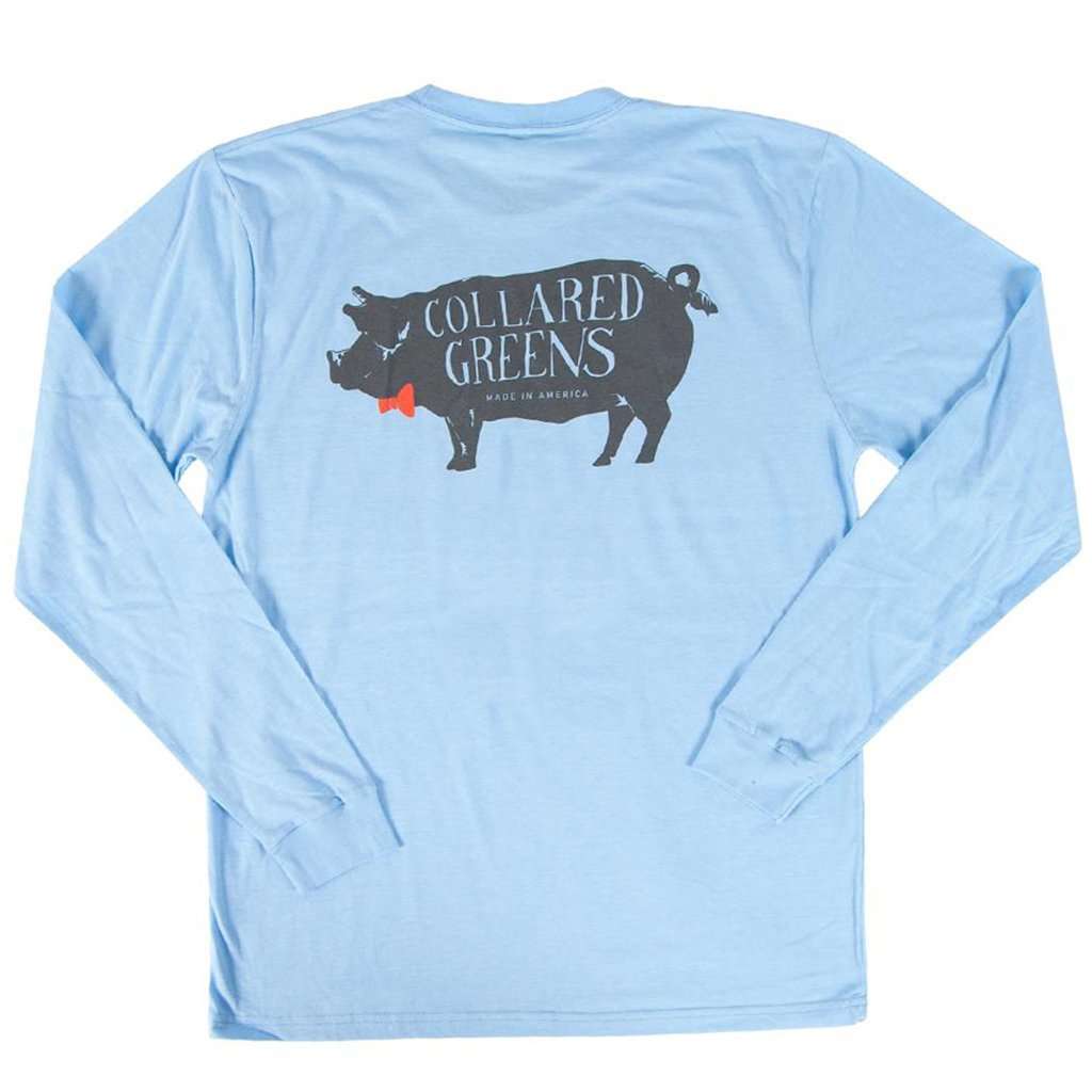 Porky Long Sleeve T-Shirt in Carolina by Collared Greens - Country Club Prep