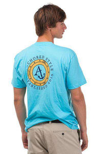 Porthole Tee Shirt in Aqua by Anchored Style - Country Club Prep