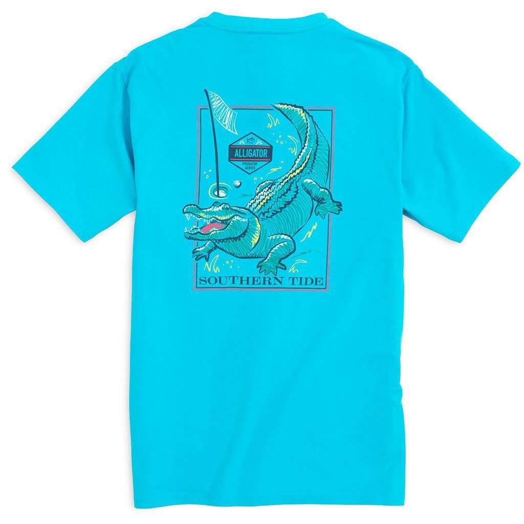 Predator Series Alligator Tee Shirt in Turquoise by Southern Tide - Country Club Prep