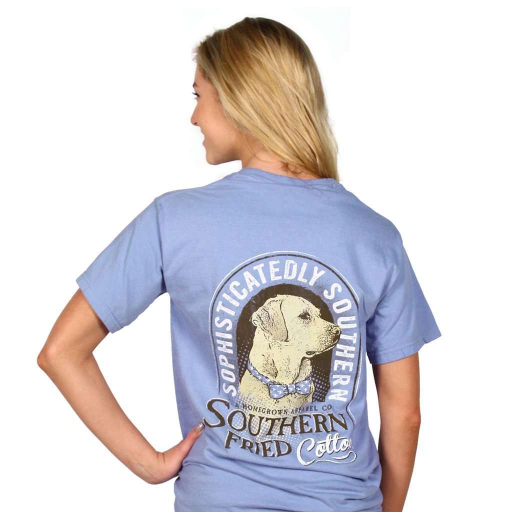 Preppy Boy Short Sleeve Tee Shirt in Washed Denim by Southern Fried Cotton - Country Club Prep