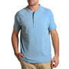 Puremeso Heathered Short Sleeve Henley in Faded Denim by The Normal Brand - Country Club Prep