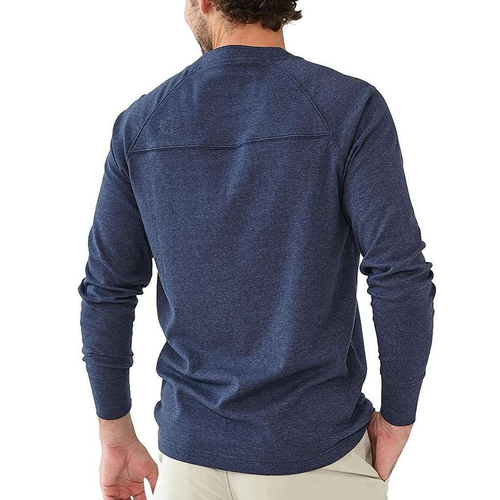 Puremeso Henley Long Sleeve Tee in Navy by The Normal Brand - Country Club Prep