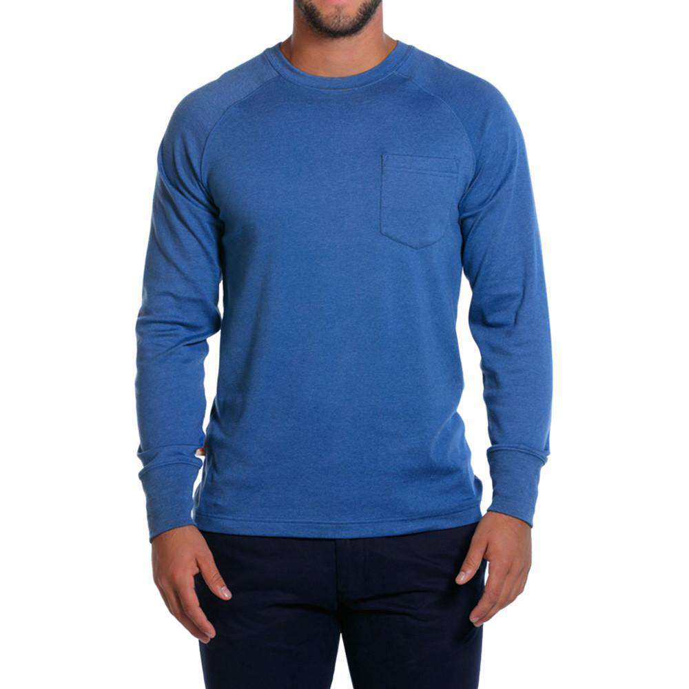 Puremeso Pocket Crew Long Sleeve Tee in Light Blue by The Normal Brand - Country Club Prep