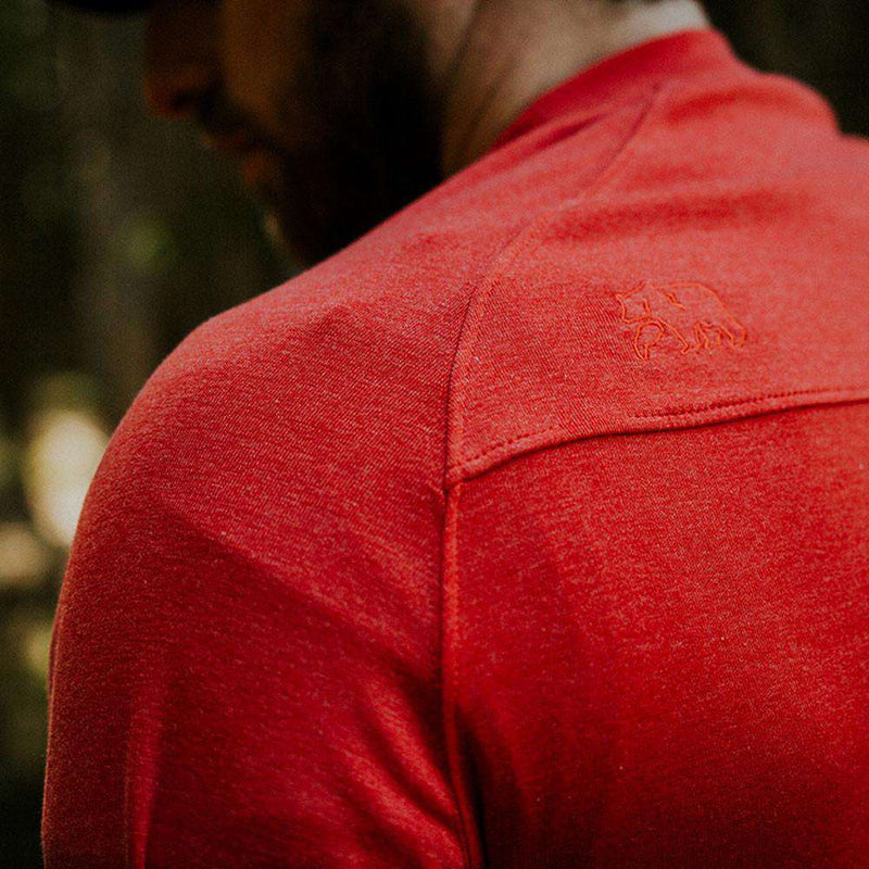 Puremeso Pocket Crew Long Sleeve Tee in Red by The Normal Brand - Country Club Prep