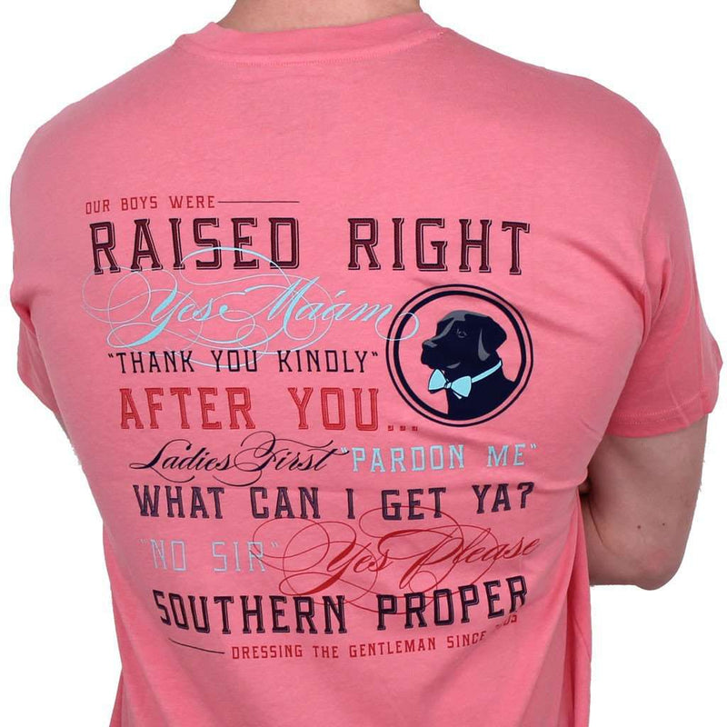 Raised Right Tee in Salmon by Southern Proper - Country Club Prep