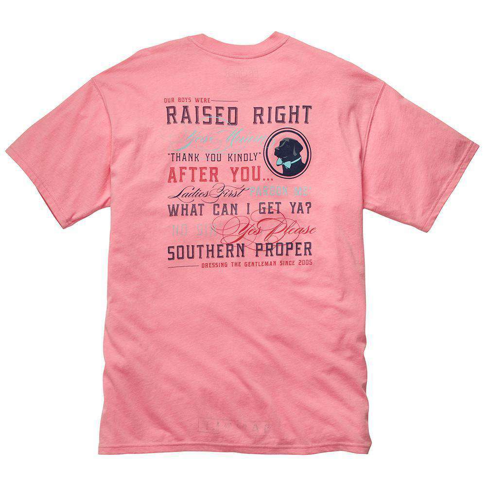 Raised Right Tee in Salmon by Southern Proper - Country Club Prep