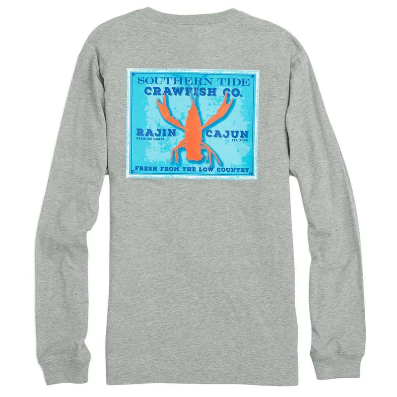 Rajin Cajun Long Sleeve Tee Shirt in Heathered Grey by Southern Tide - Country Club Prep